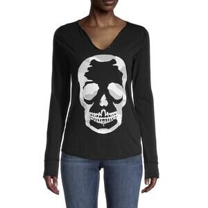 NEW ZADIG & VOLTAIRE Tunisien Black Skull Top - Medium
